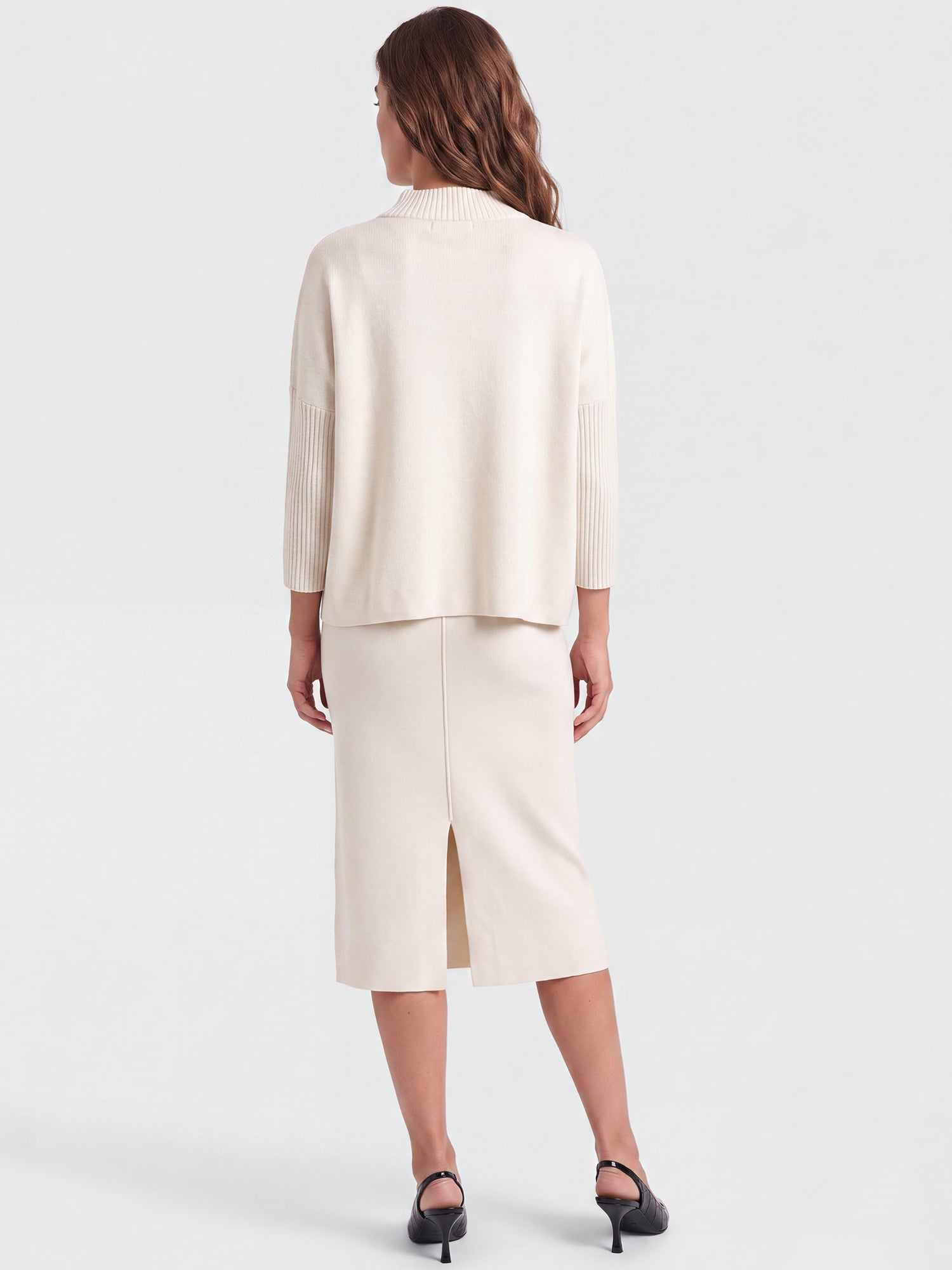 Strickpullover in Cape-Optik mit Kaschmiranteil | champagner