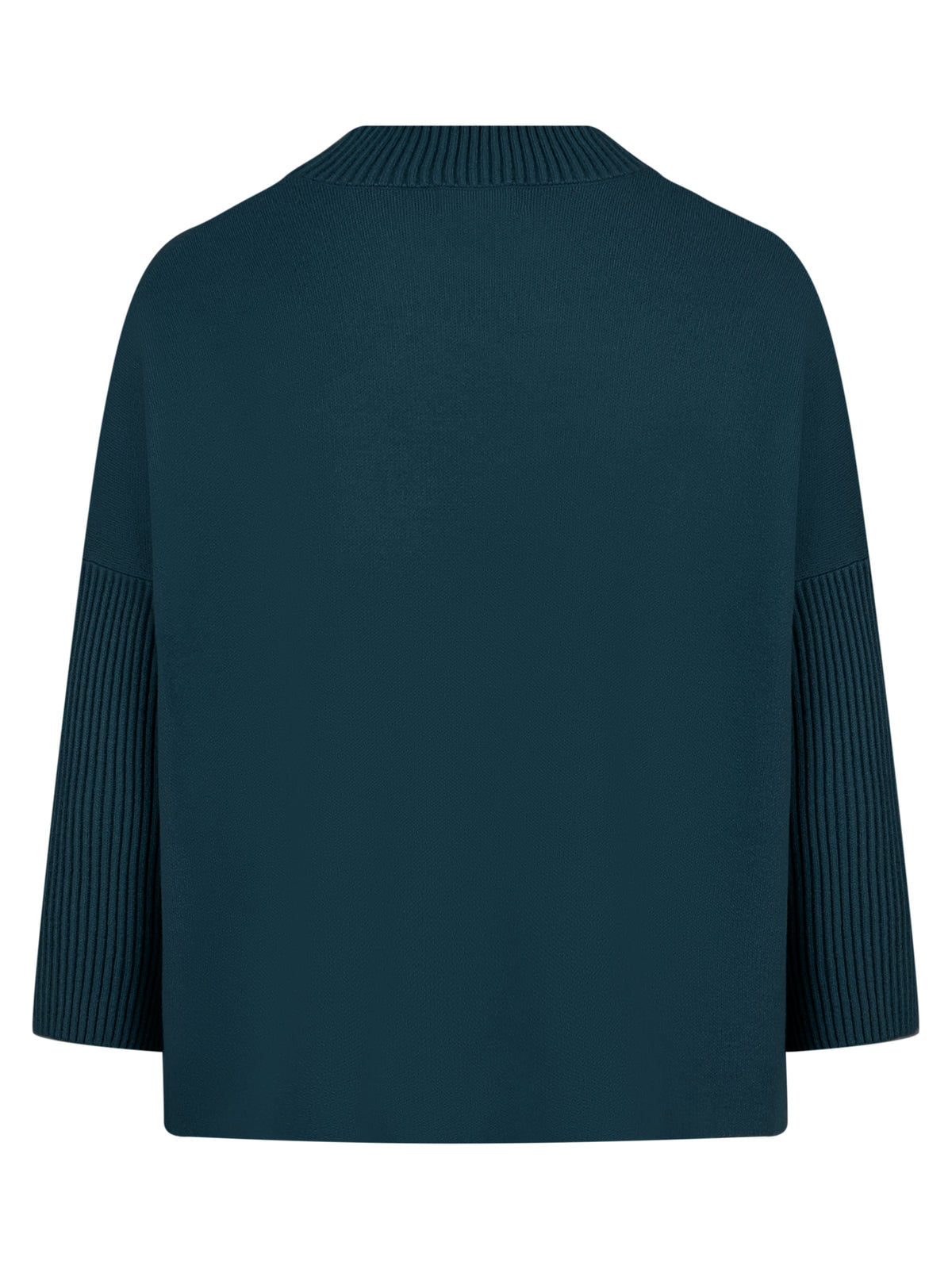 Strickpullover in Cape-Optik mit Kaschmiranteil | petrol