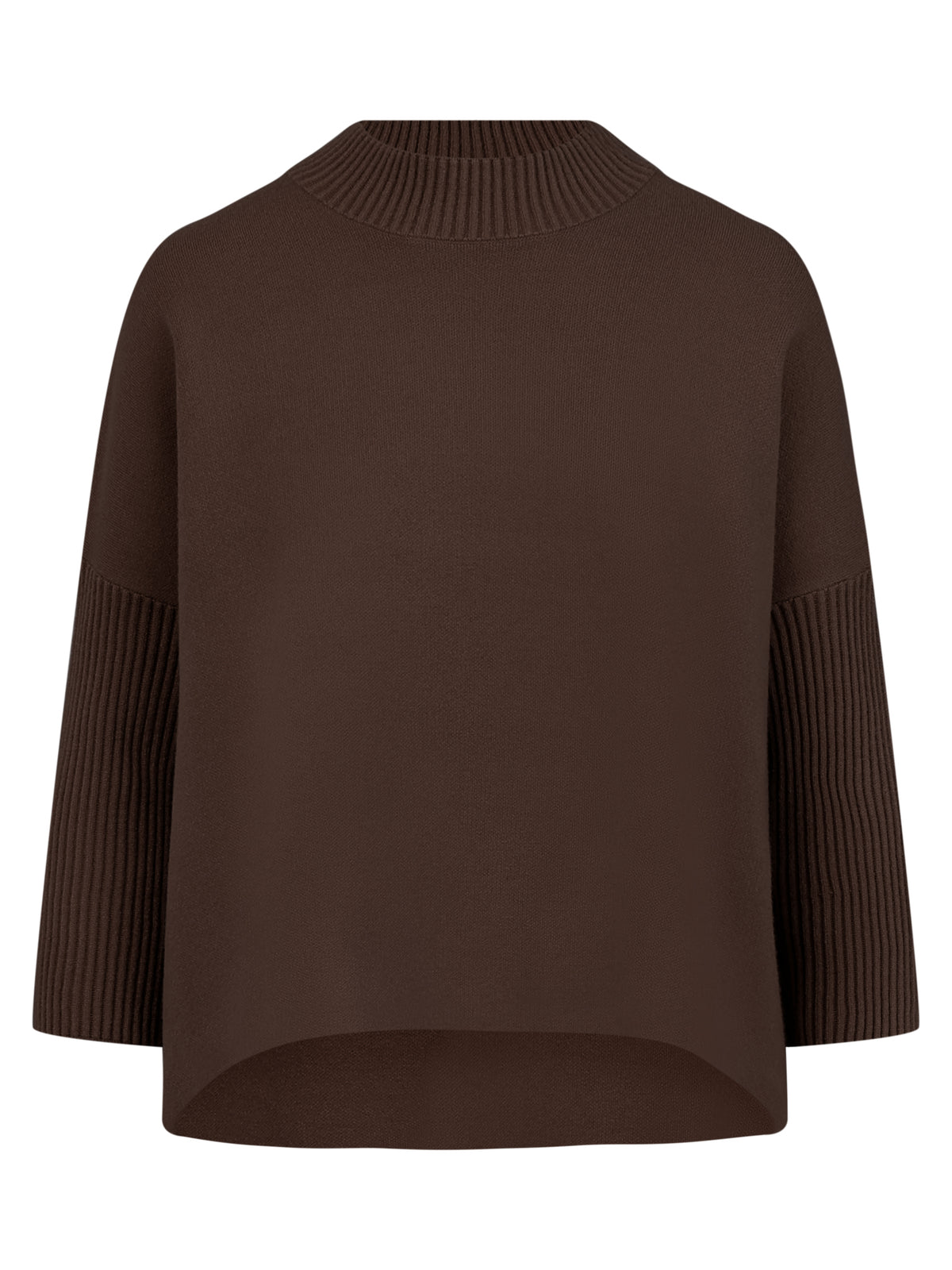 Strickpullover in Cape-Optik mit Kaschmiranteil | braun