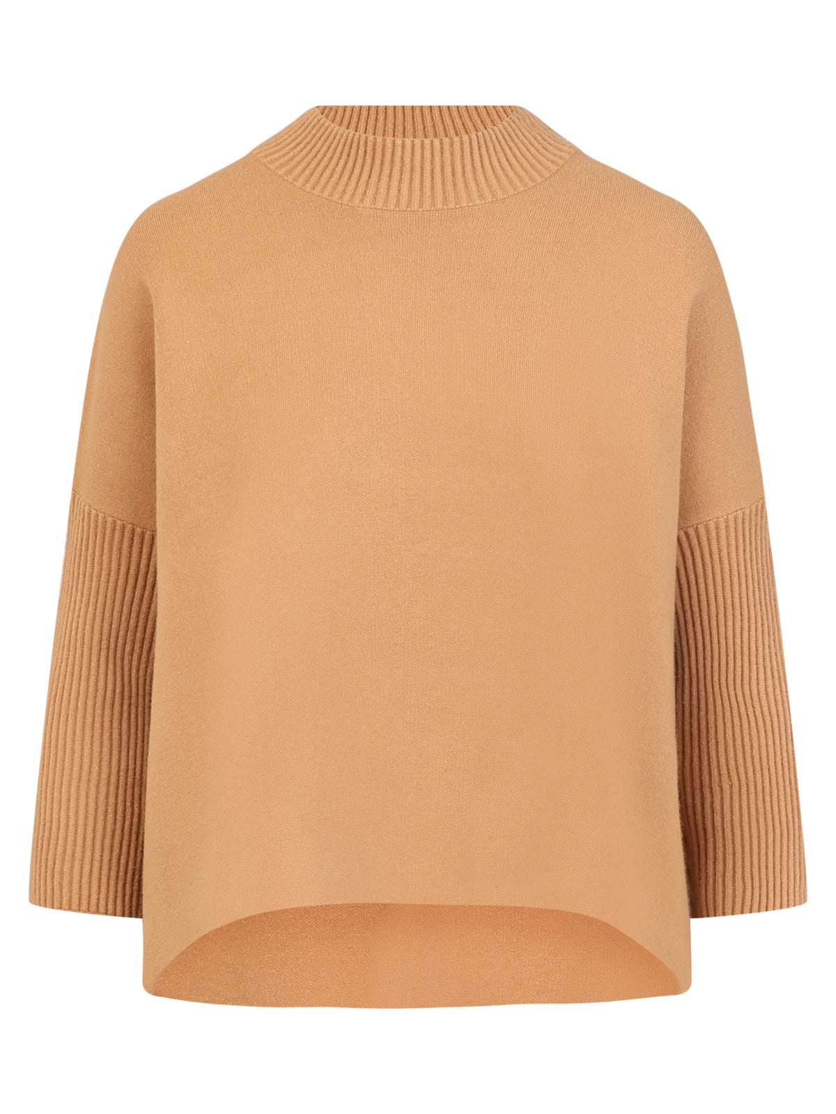Strickpullover in Cape-Optik mit Kaschmiranteil | camel