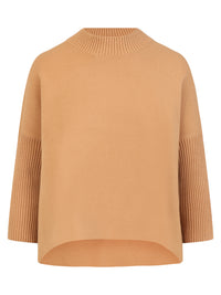 Strickpullover in Cape-Optik mit Kaschmiranteil | camel