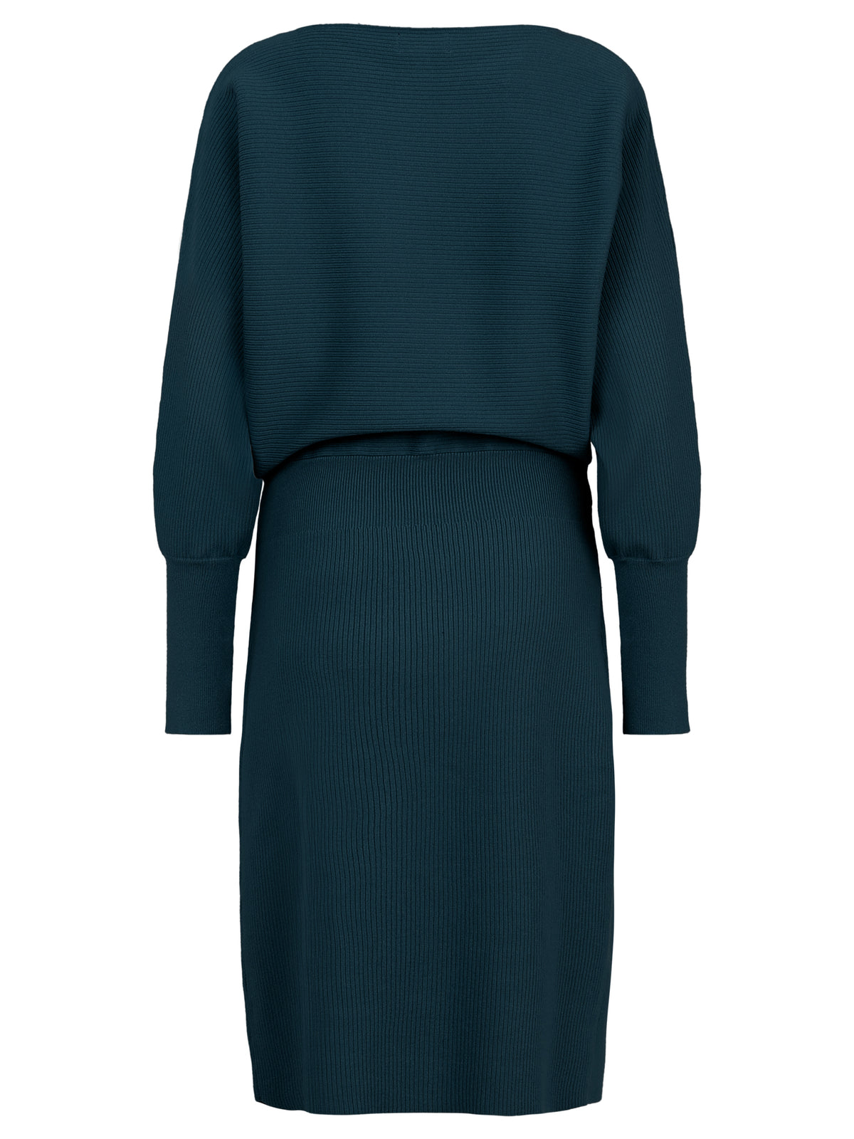 Strickkleid mit Fledermausärmeln und Kaschmiranteil | petrol