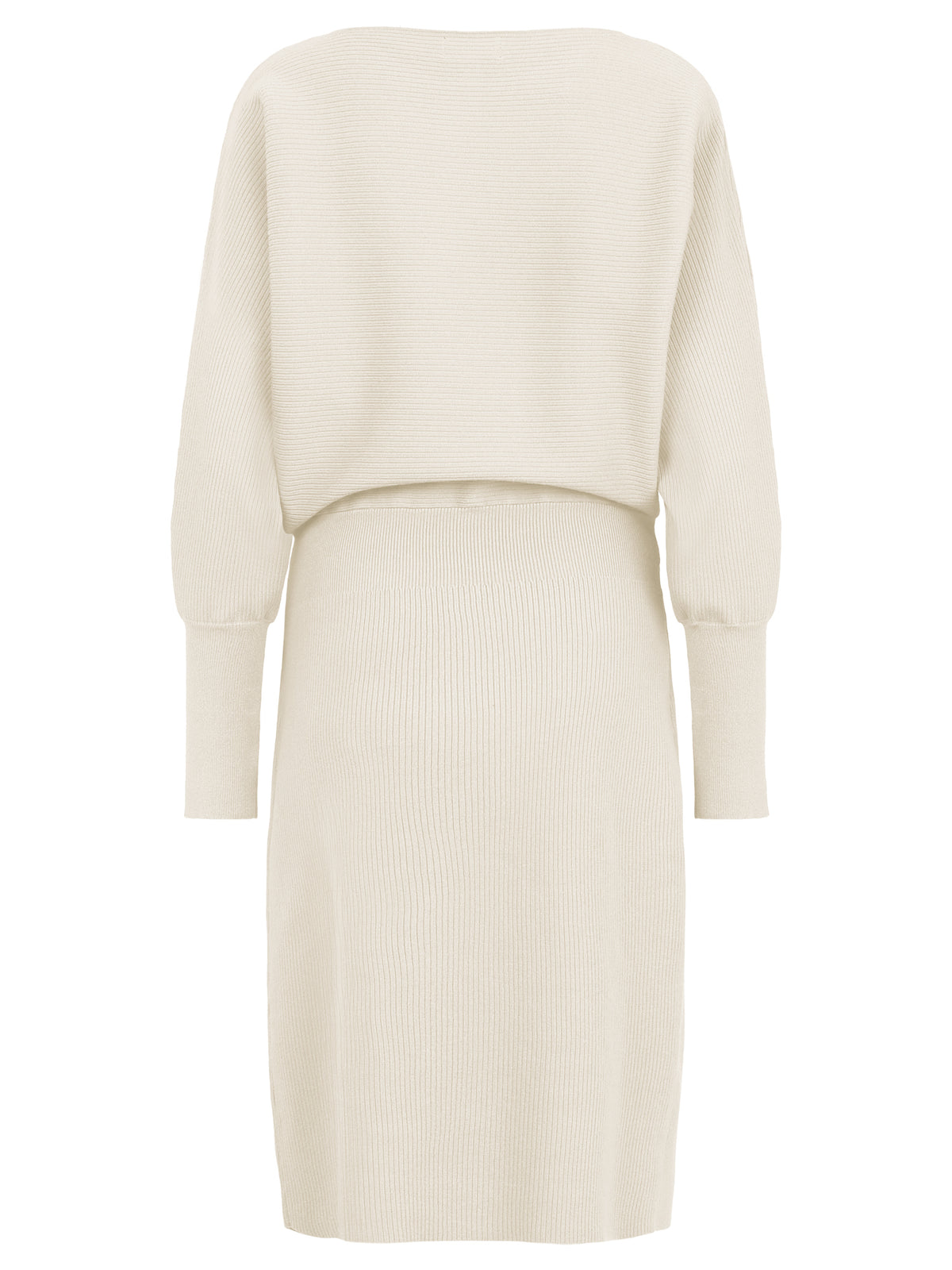 Strickkleid mit Fledermausärmeln und Kaschmiranteil | champagner