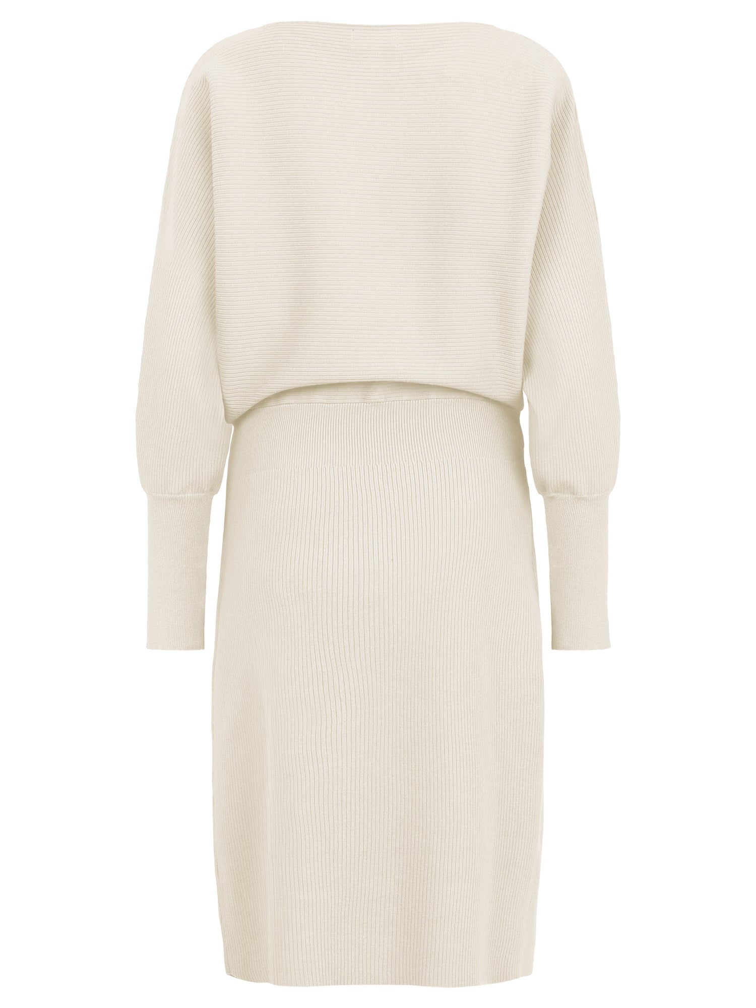 Strickkleid mit Fledermausärmeln und Kaschmiranteil | champagner