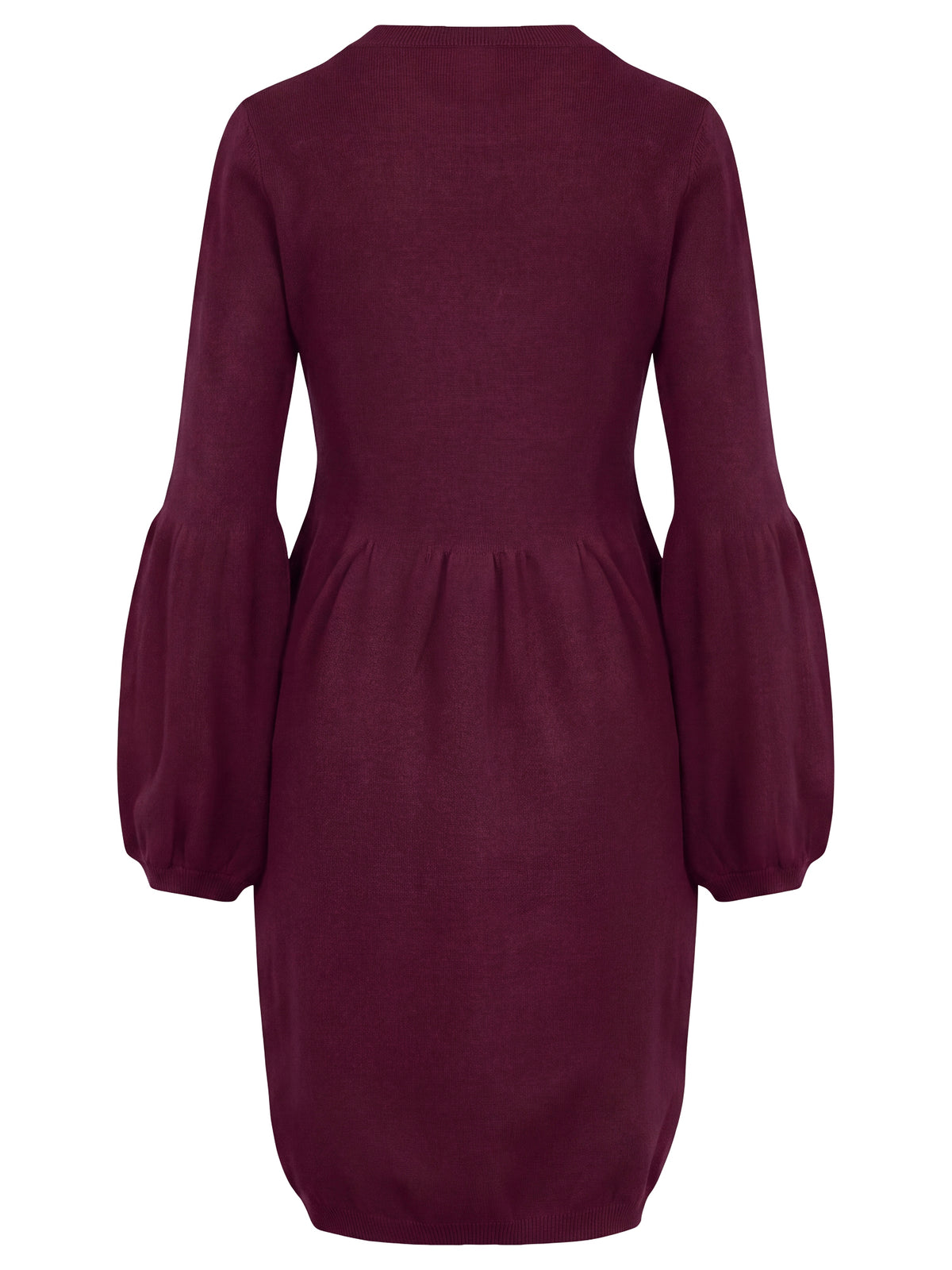 Oversized Strickkleid mit Ballon-Effekt | weinrot