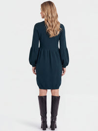 Oversized Strickkleid mit Ballon-Effekt | petrol