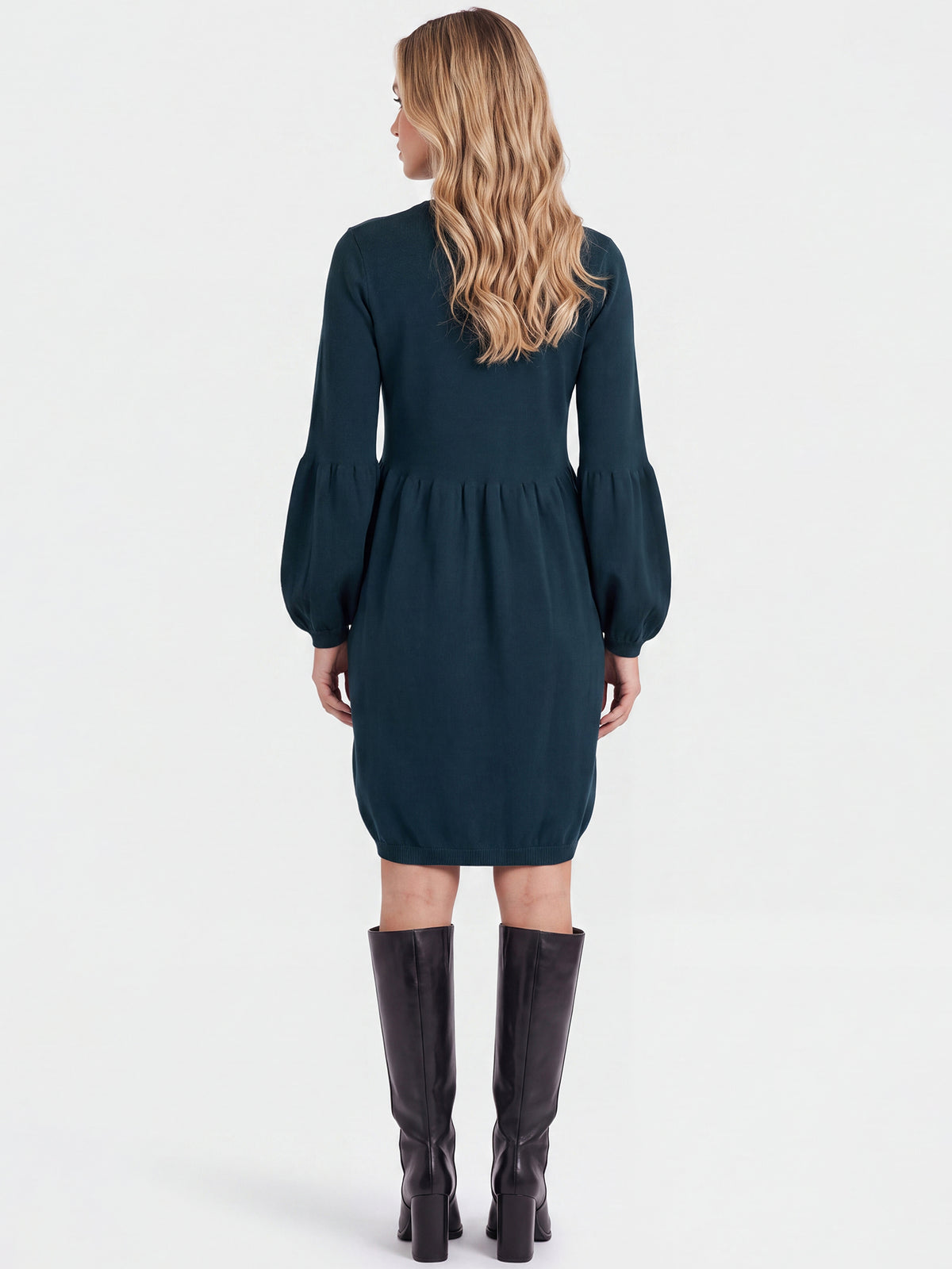 Oversized Strickkleid mit Ballon-Effekt | petrol