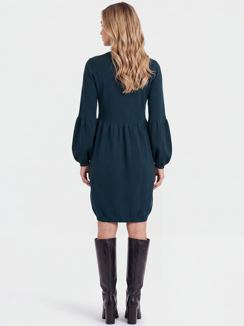 Oversized Strickkleid mit Ballon-Effekt | petrol image 1