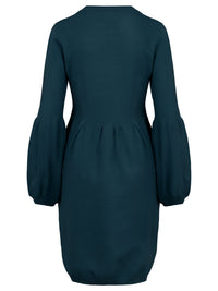 Oversized Strickkleid mit Ballon-Effekt | petrol