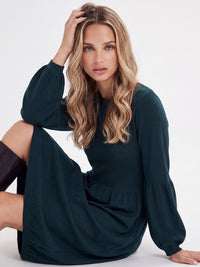 Oversized Strickkleid mit Ballon-Effekt | petrol