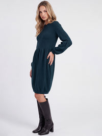 Oversized Strickkleid mit Ballon-Effekt | petrol