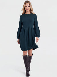 Oversized Strickkleid mit Ballon-Effekt | petrol
