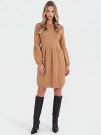 Oversized Strickkleid mit Ballon-Effekt | camel