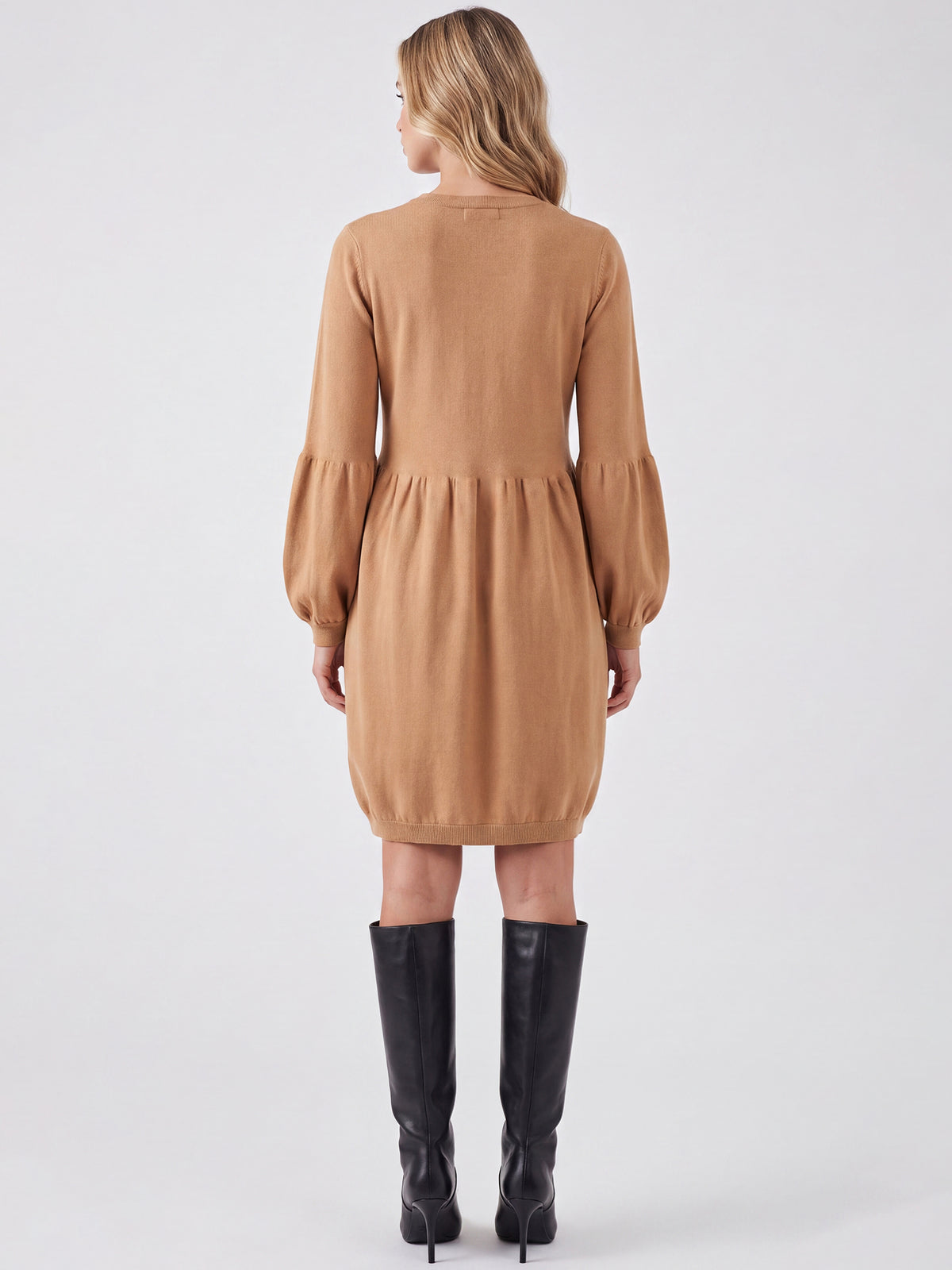 Oversized Strickkleid mit Ballon-Effekt | camel