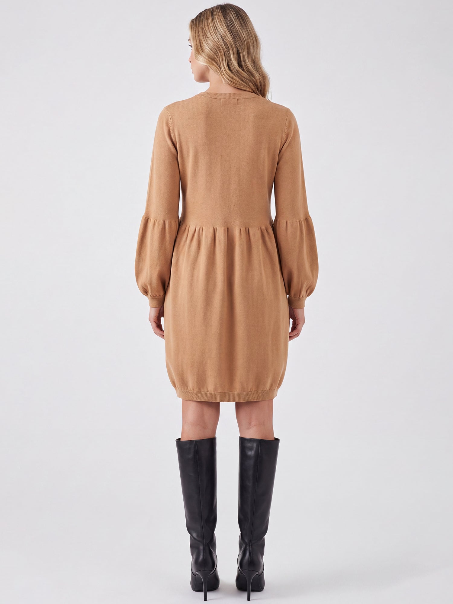 Oversized Strickkleid mit Ballon-Effekt | camel