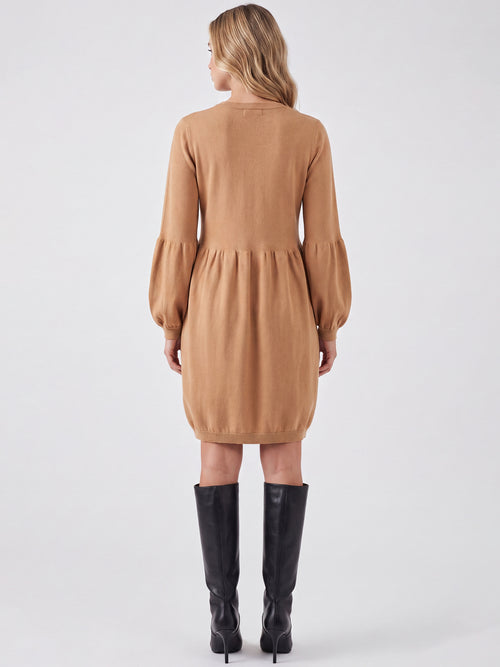 Oversized Strickkleid mit Ballon-Effekt | camel image 1