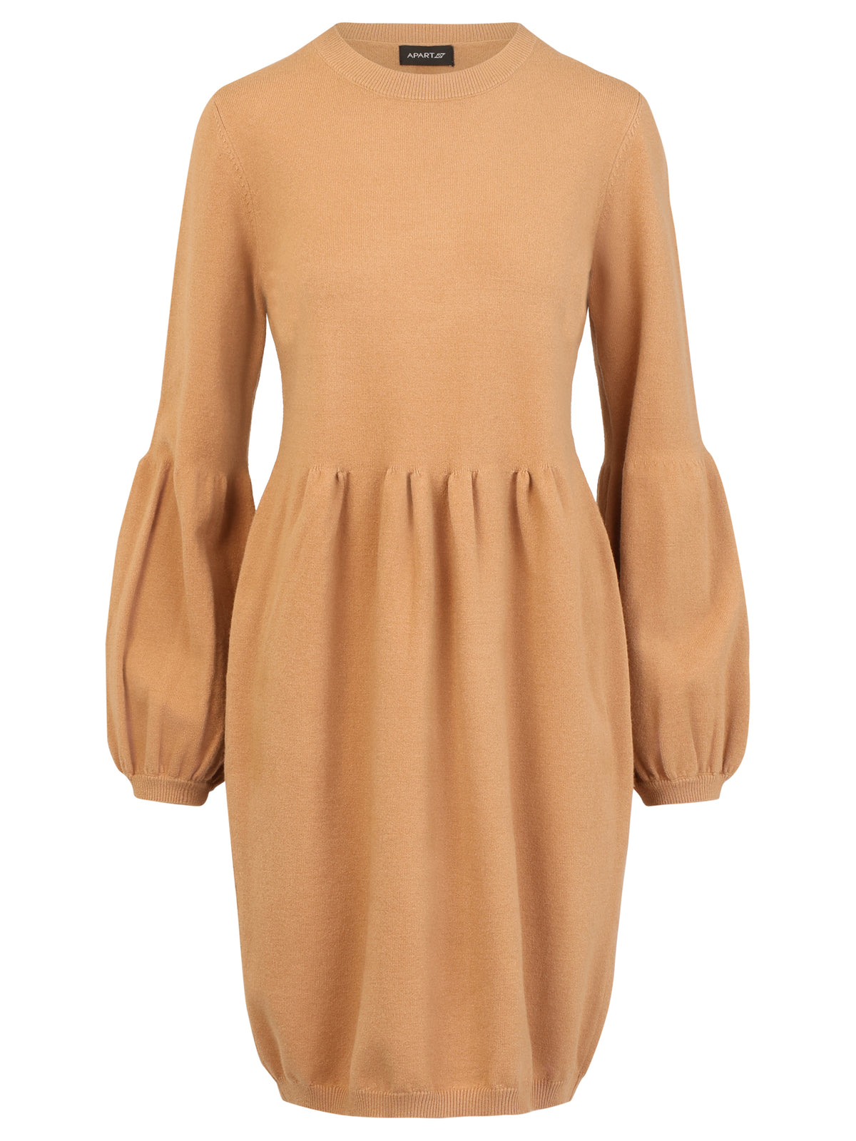 Oversized Strickkleid mit Ballon-Effekt | camel