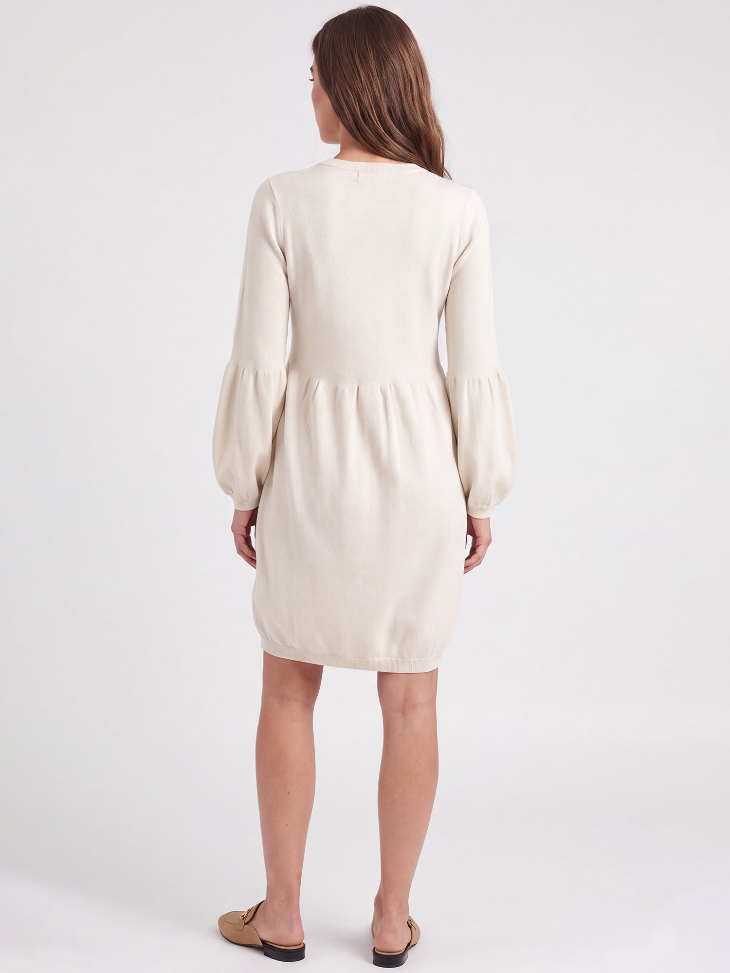 Oversized Strickkleid mit Ballon-Effekt | champagner