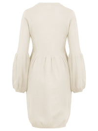 Oversized Strickkleid mit Ballon-Effekt | champagner