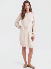 Oversized Strickkleid mit Ballon-Effekt | champagner