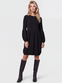Oversized Strickkleid mit Ballon-Effekt | schwarz