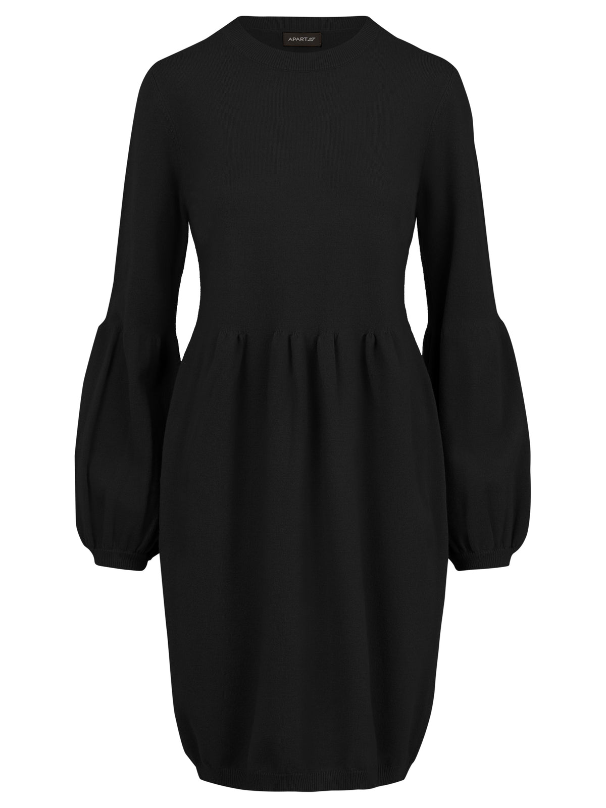 Oversized Strickkleid mit Ballon-Effekt | schwarz