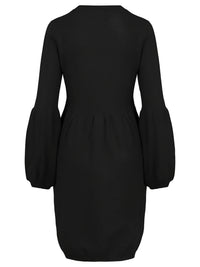 Oversized Strickkleid mit Ballon-Effekt | schwarz