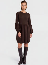 Oversized Strickkleid mit Ballon-Effekt | braun