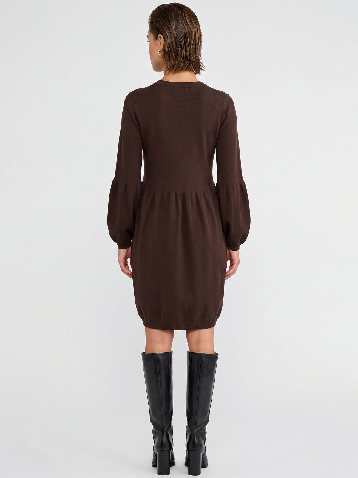 Oversized Strickkleid mit Ballon-Effekt | braun