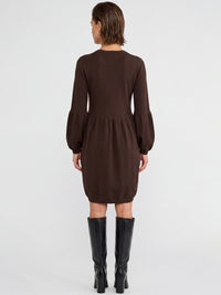Oversized Strickkleid mit Ballon-Effekt | braun