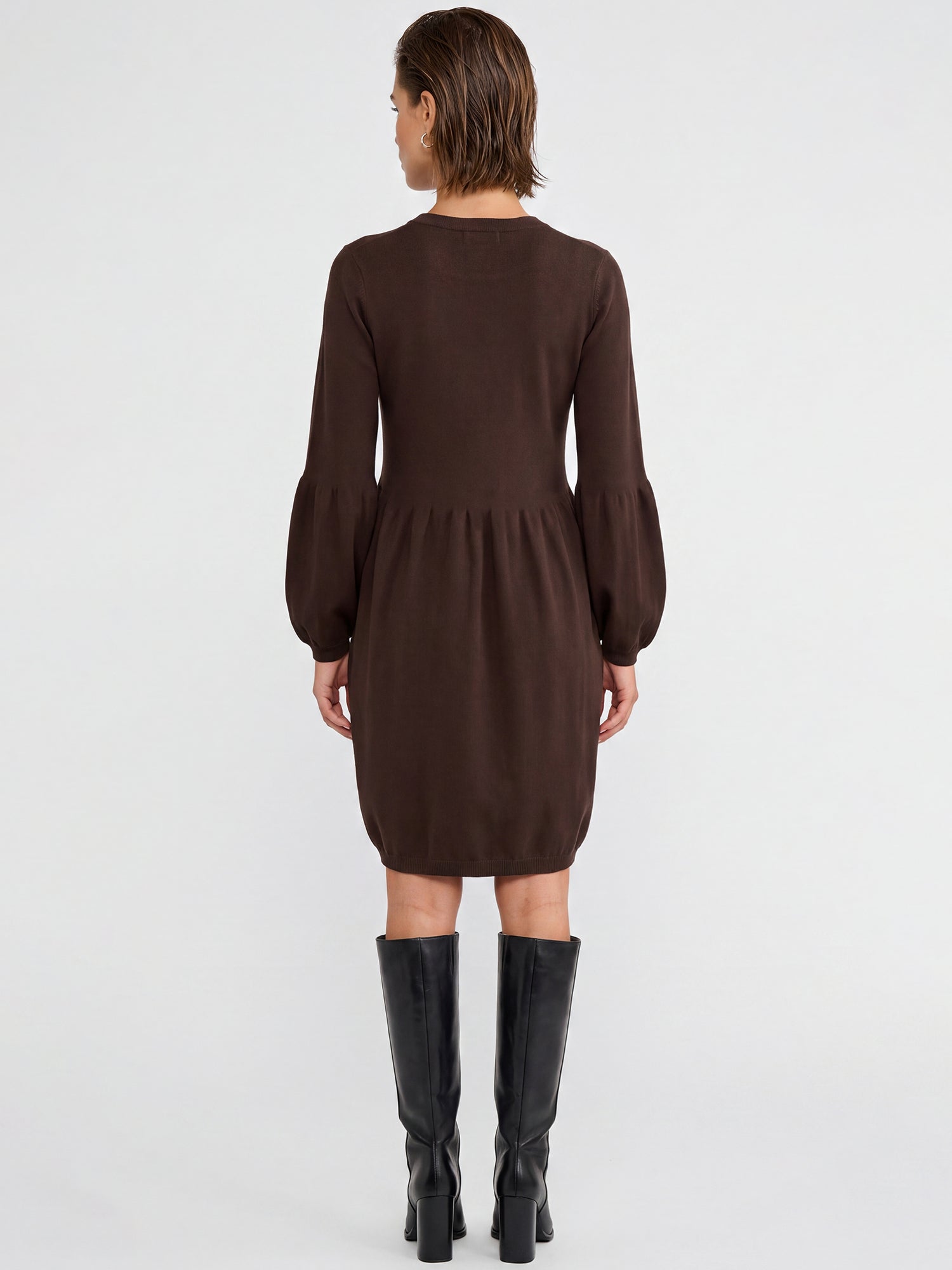 Oversized Strickkleid mit Ballon-Effekt | braun