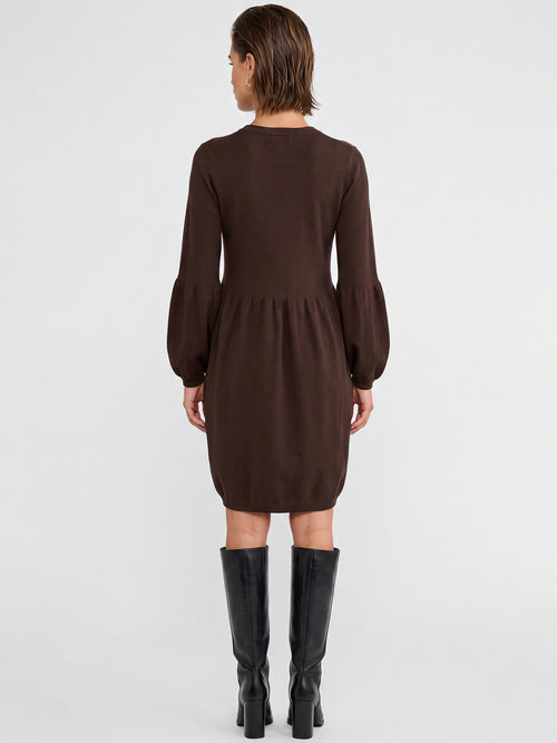 Oversized Strickkleid mit Ballon-Effekt | braun image 1