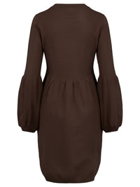 Oversized Strickkleid mit Ballon-Effekt | braun