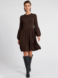 Oversized Strickkleid mit Ballon-Effekt | braun
