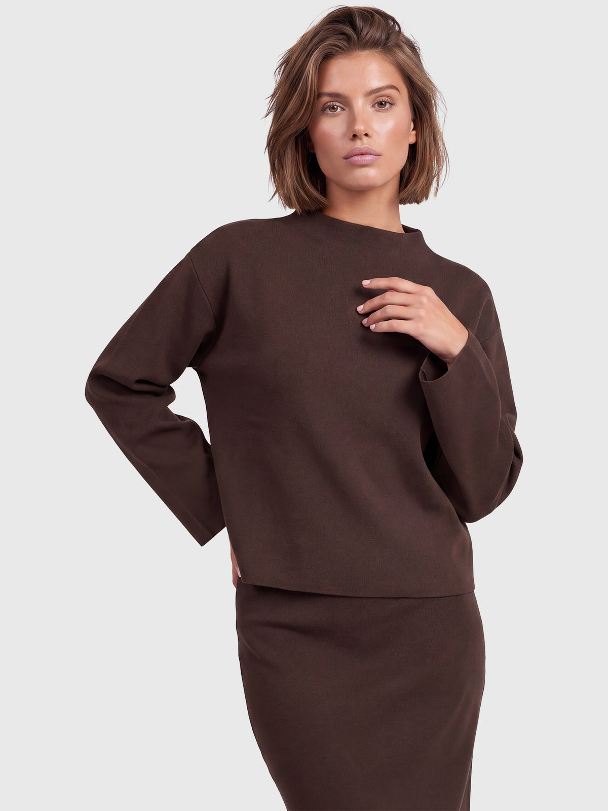 Oversized Pullover mit Kaschmiranteil | braun