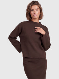 Oversized Pullover mit Kaschmiranteil | braun