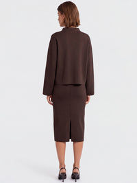Oversized Pullover mit Kaschmiranteil | braun
