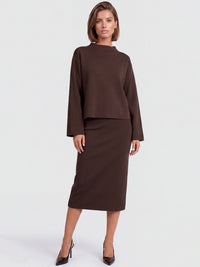 Oversized Pullover mit Kaschmiranteil | braun