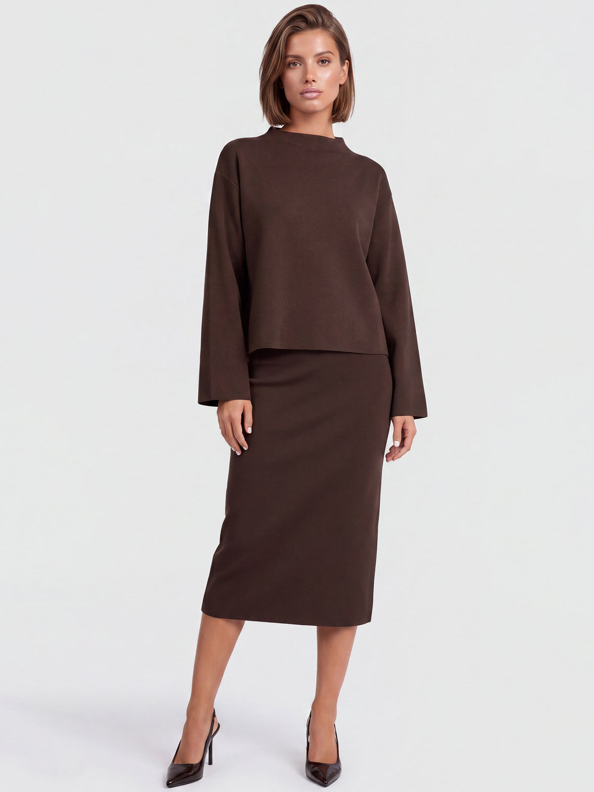 Oversized Pullover mit Kaschmiranteil | braun