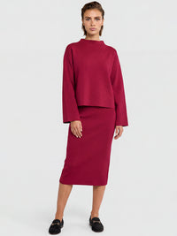 Oversized Pullover mit Kaschmiranteil | rot