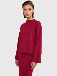 Oversized Pullover mit Kaschmiranteil | rot