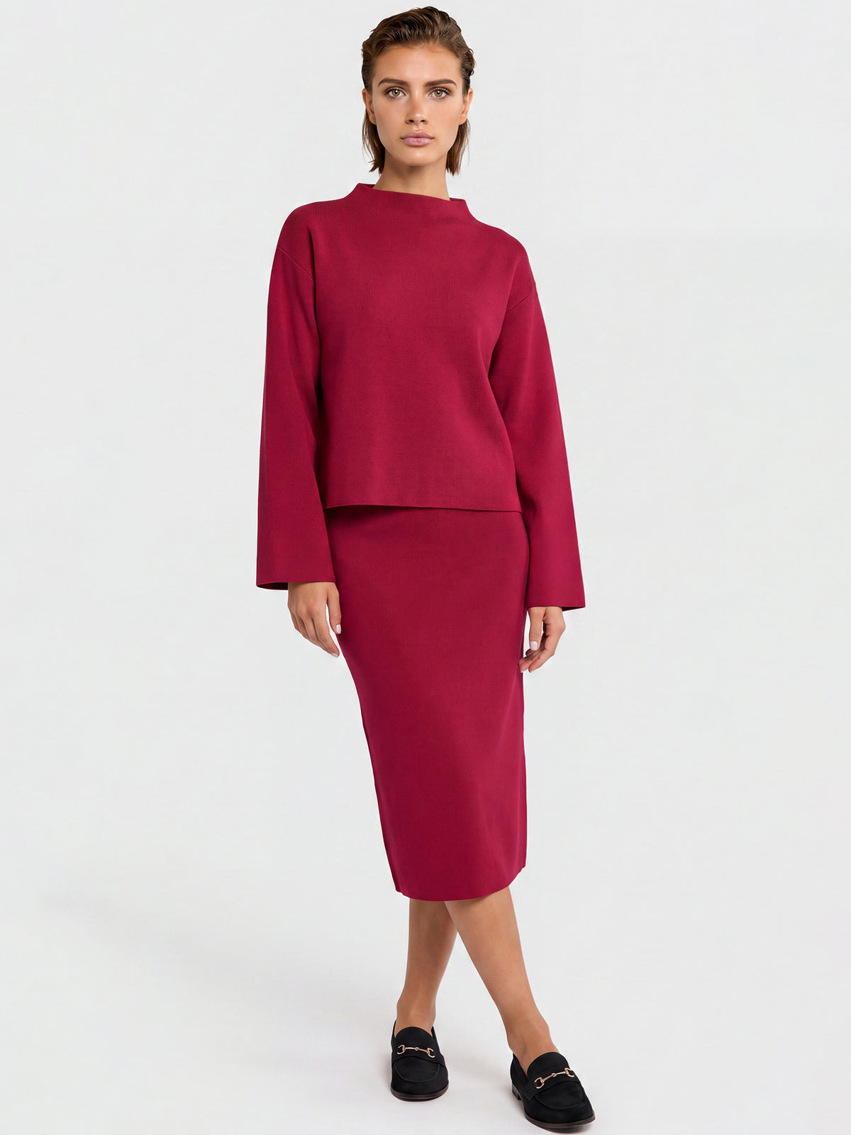 Oversized Pullover mit Kaschmiranteil | rot