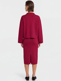 Oversized Pullover mit Kaschmiranteil | rot