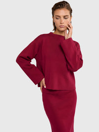 Oversized Pullover mit Kaschmiranteil | rot