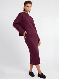 Oversized Pullover mit Kaschmiranteil | weinrot