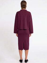 Oversized Pullover mit Kaschmiranteil | weinrot