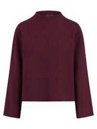 Oversized Pullover mit Kaschmiranteil | weinrot