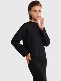 Oversized Pullover mit Kaschmiranteil | schwarz