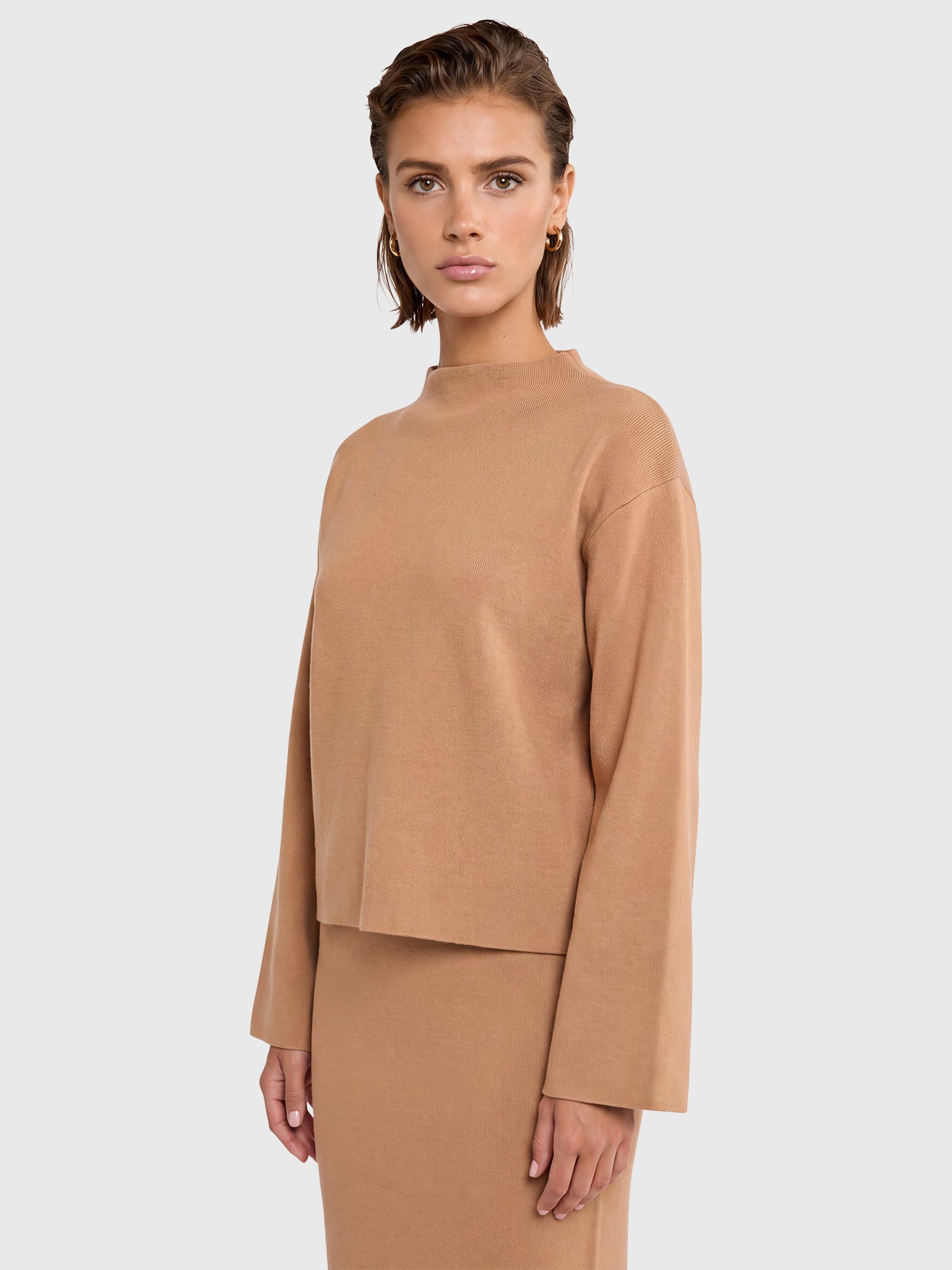 Oversized Pullover mit Kaschmiranteil | camel