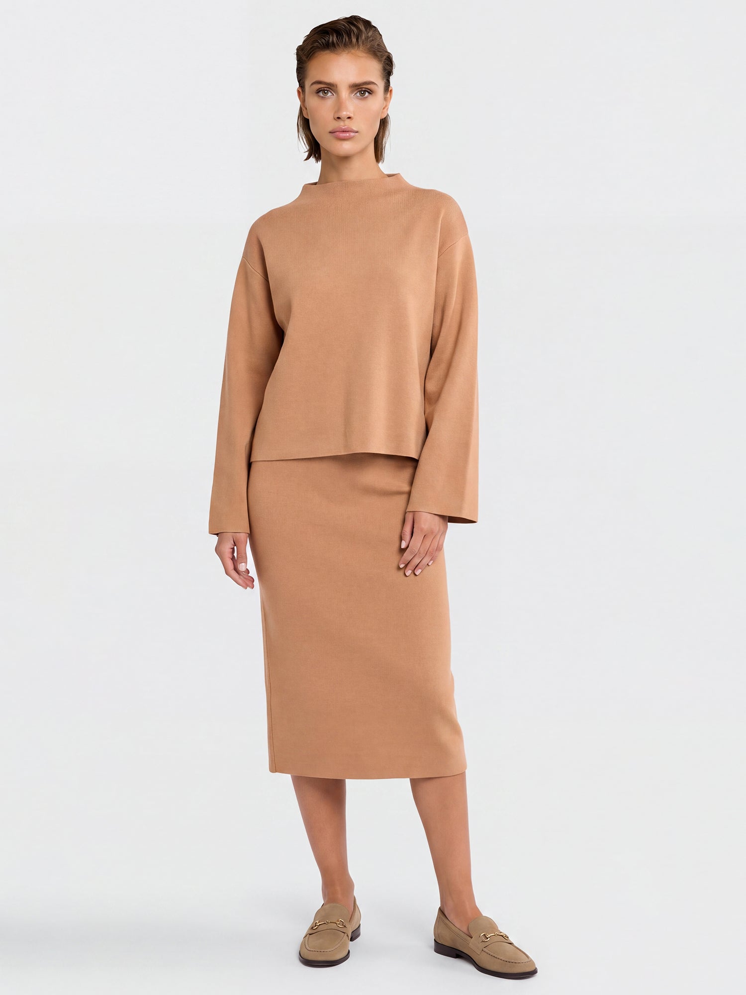 Oversized Pullover mit Kaschmiranteil | camel